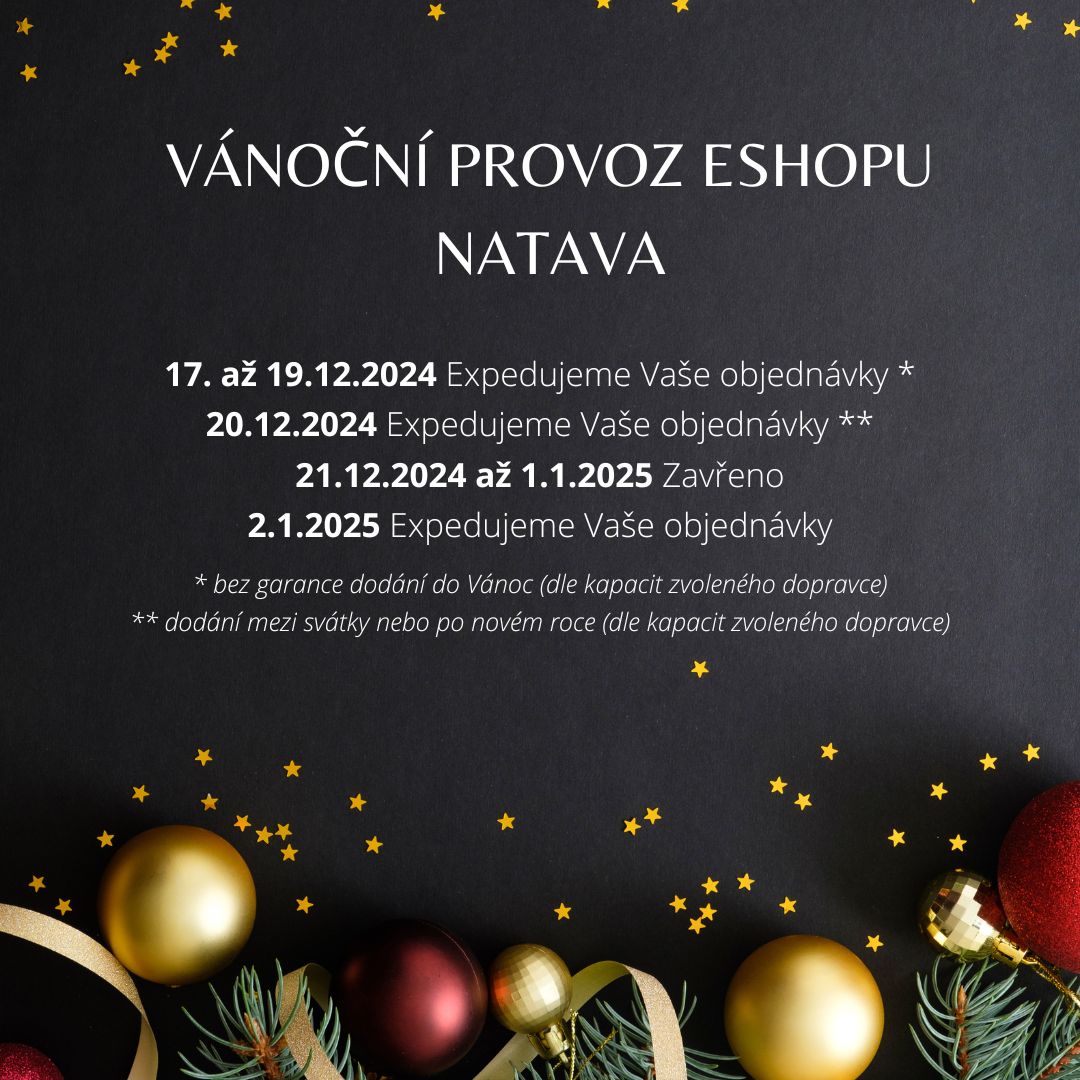 Vánoční provoz eshopu natava.cz