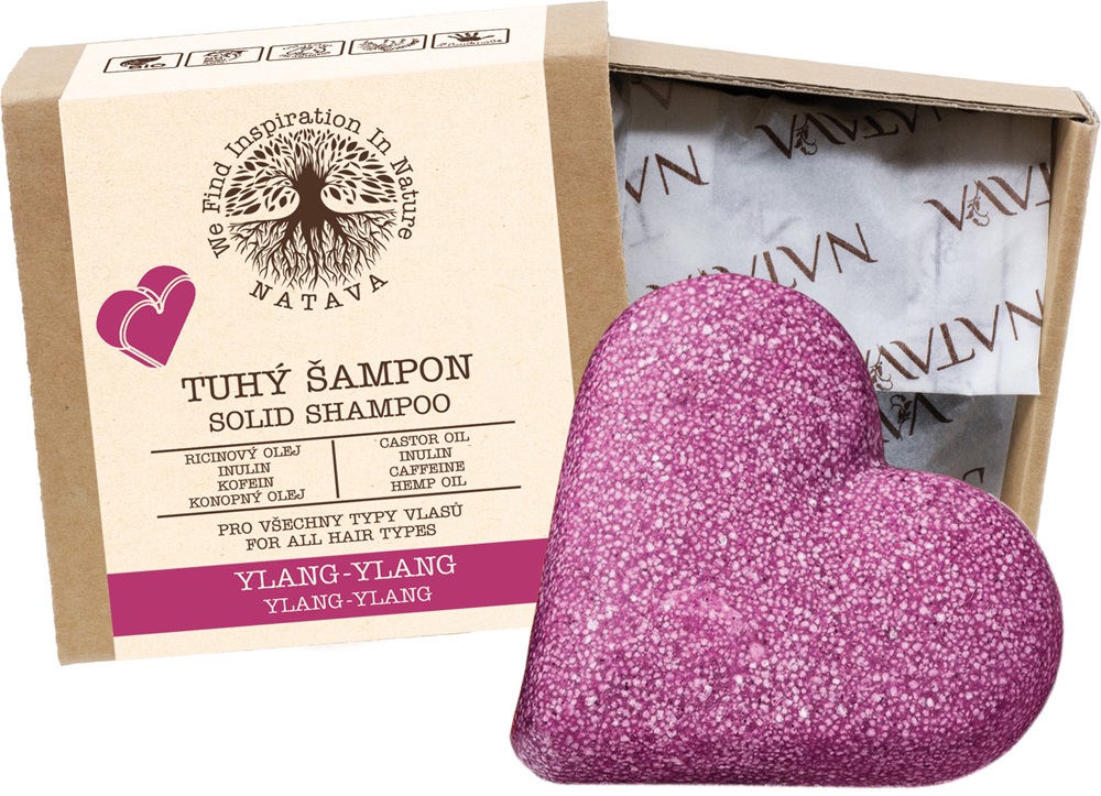 NATAVA Tuhý šampon na vlasy - srdce