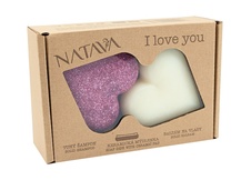 Dárková kazeta NATAVA srdce - tuhý šampon, balzám, mýdlenka