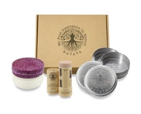 Cestovní balení  šampon a balzám Ylang-Ylang, deodorant Květinová zahrada, 2 kulaté mýdlenky