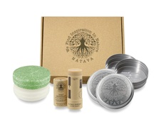 Cestovní balení  šampon a balzám Oliva, deodorant Alpská svěžest, 2 kulaté mýdlenky