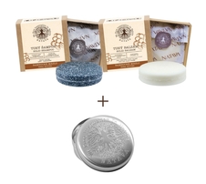 Zvýhodněný set NATAVA tuhý šampon, balzám a mýdlenka ZDARMA – Bambucké máslo