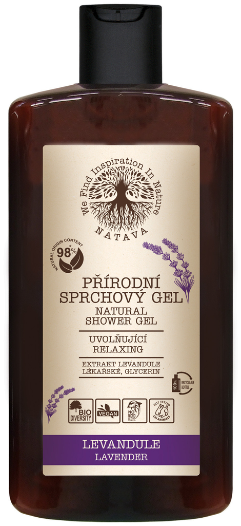 NATAVA Přírodní sprchový gel - Levandule 250 ml