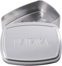 NATAVA hliníková cestovní mýdlenka - hranatá 